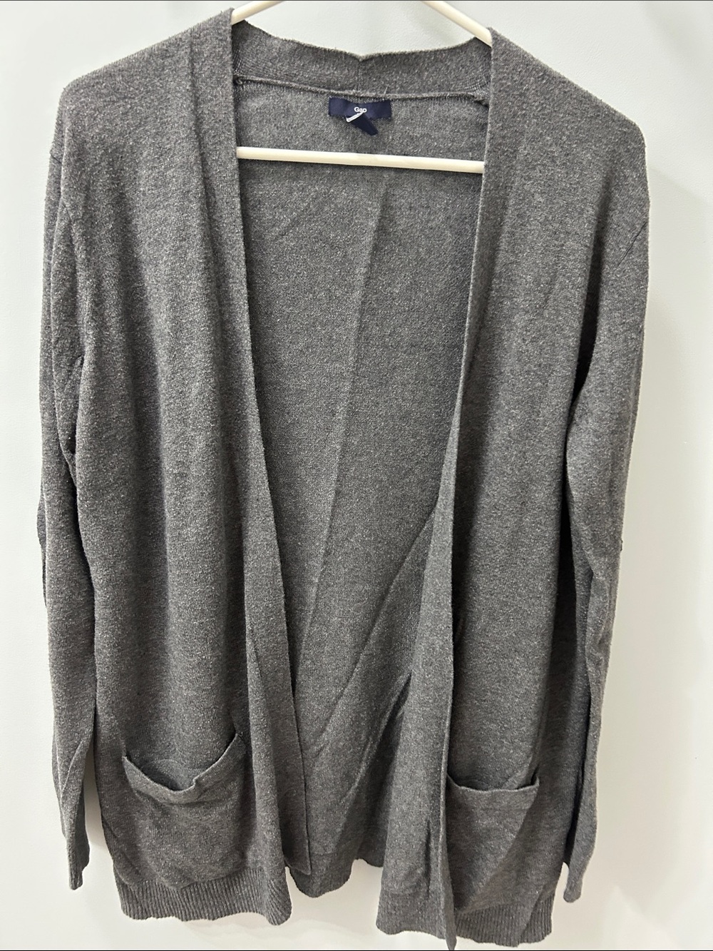 GAP Charcoal Open-Front Pocket Cardigan